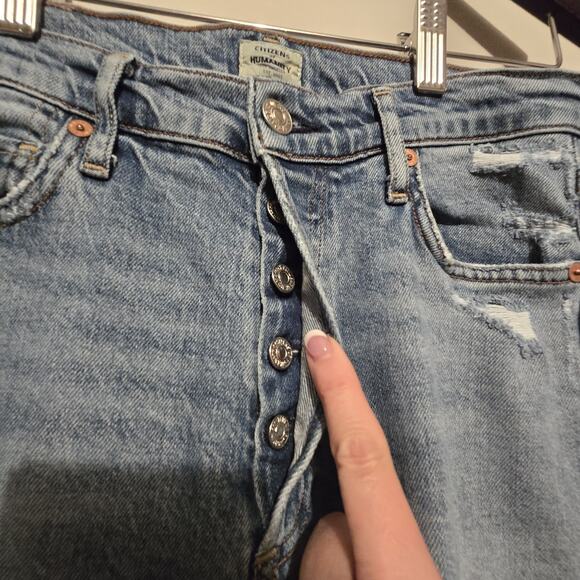 Citizens Of Humanity Olivia Jeans Womens Sz 25 High Rise Slim Ankle Distressed - Picture 4 of 16